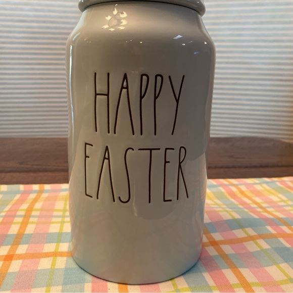 Rae Dunn Tall Blue Ceramic Happy Easter Canister Removable Lid, Easter Decor - Picture 7 of 16